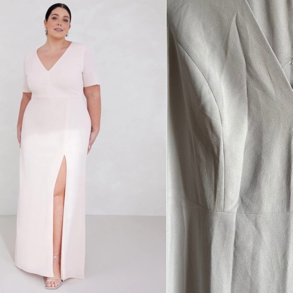 Park & Fifth Sz XXL La Brea Light Grey Bridesmaid Maxi Gown Dress